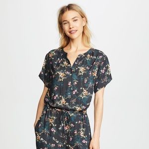 VELVET by graham & spencer green floral jumpsuit